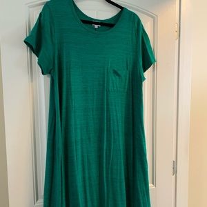 Lularoe Carly-solid green with micro stripes